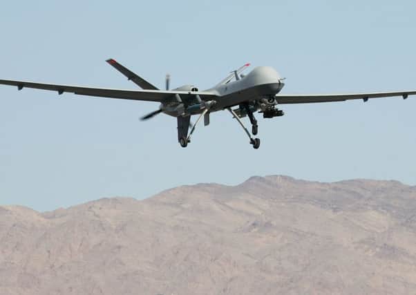 Google plans would use military style drones to deliver internet access to everyone around the world. Picture: Getty