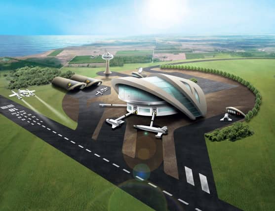 A computer generated image of what the new spaceport may look like. Picture: Contributed