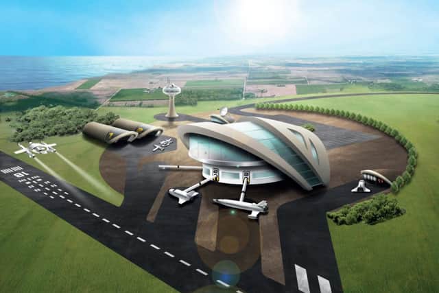 A computer generated image of what the new spaceport may look like. Picture: Contributed