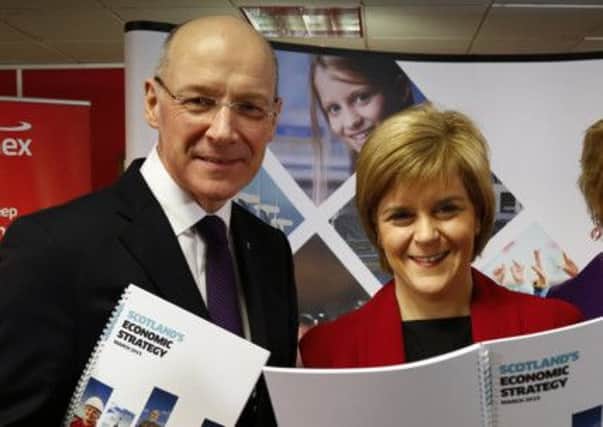 John Swinney and Nicola Sturgeon launched the latest edition of Scotlands economic strategy