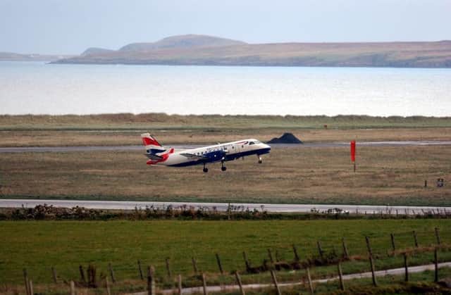 A plane bound for Edinburgh takes off from Stornoway Airport on the Isle of Lewis. Picture: Ian Rutherford