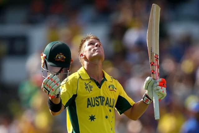 David Warner led the way with a superb innings of 178 as Australia hit 417. Picture: Getty