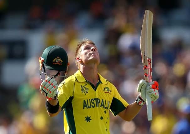 David Warner led the way with a superb innings of 178 as Australia hit 417. Picture: Getty