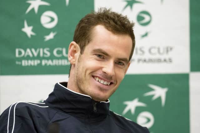 Andy Murray cuts a relaxed figure as he looks forward to Great Britains Davis Cup clash. Picture: SNS