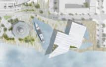 An artist's impression of the bird's eye view of the transformed waterfront. Picture: Contributed
