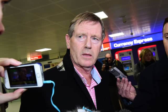 Dave King arrived at Glasgow Airport last night ahead of this mornings Rangers general meeting. Picture: SNS