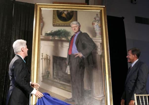 Nelson Shanks claimed he slipped an allusion to the Lewinsky affair into his portrait of Bill Clinton. Picture: AP
