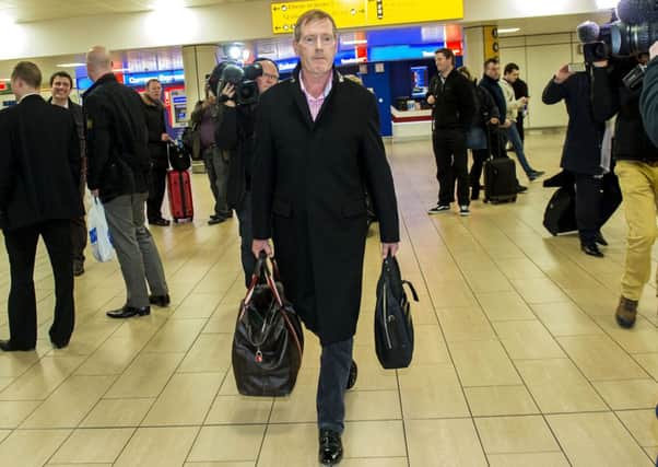 Dave King arrives at Glasgow Airport ahead of the EGM. Picture: SNS