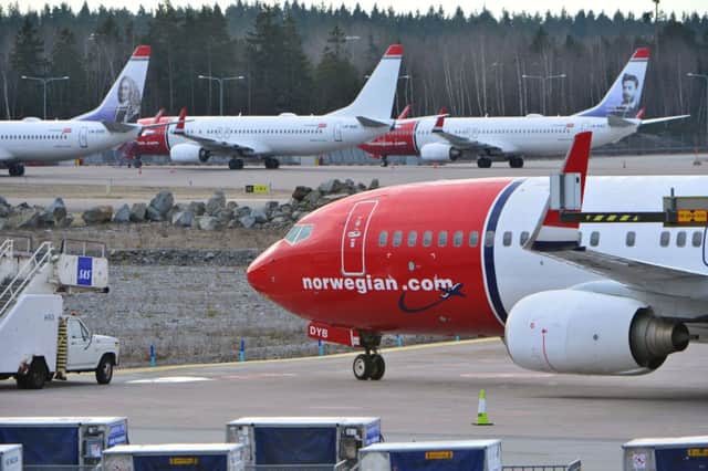 Norwegian aircraft parked up at Arlanda airport in Stockholm. Picture: Getty