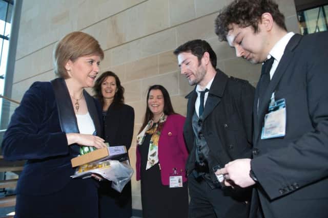 First Minister Nicola Sturgeon meets young entrepreneurs.