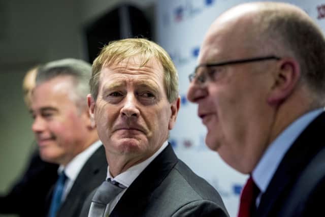 Prospective Rangers chairman Dave King addresses the media at Ibrox. Picture: SNS