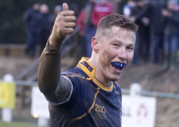 Hawick captain Rory Hutton savours his side's narrow Scottish Cup semi-final victory. Picture: SNS