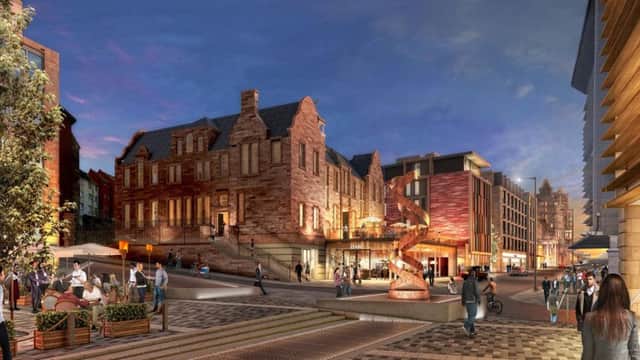 An artist's impression of how a section of the revamped Edinburgh Royal Mile would appear.