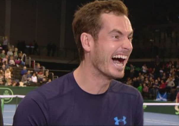 Andy Murray after he realised his mistake.