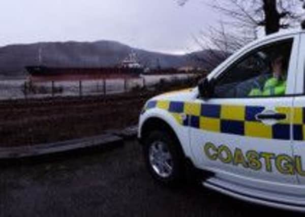 The 299ft Fri Sea was refloated at the weekend. It went aground during docking.  Picture: Fort William Coastguards
