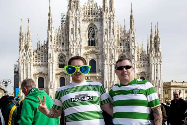 Celtic fans flying to Milan gave Glasgow a boost. Picture: SNS