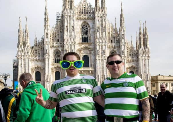 Celtic fans flying to Milan gave Glasgow a boost. Picture: SNS