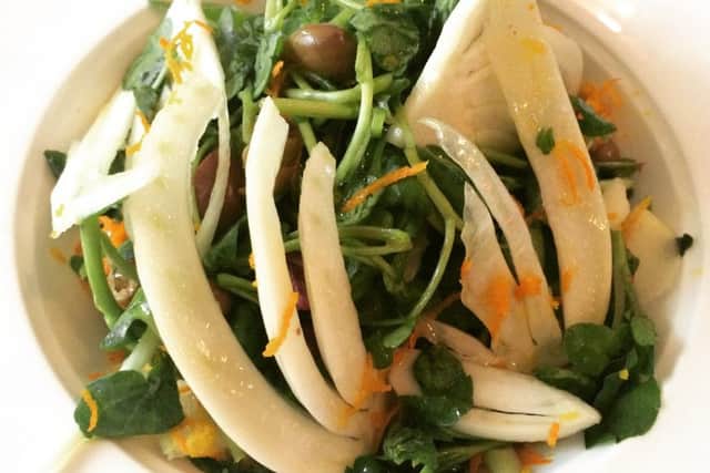 Watercress, fennel, apple and spring onion salad. Picture: TSPL