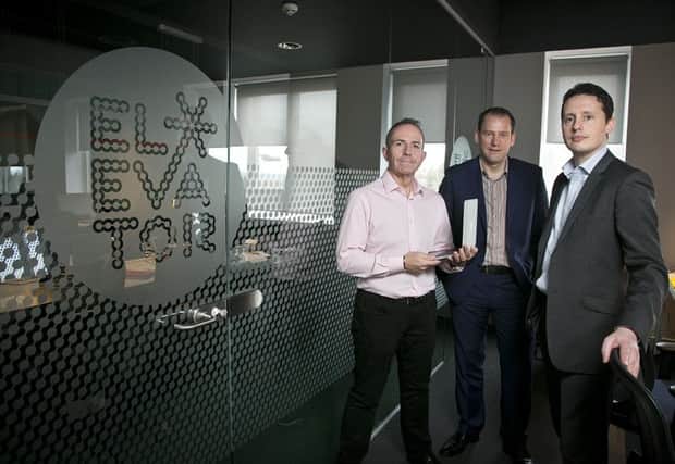 Gary McEwan with Rob Hamilton and Stuart Winterburn of Dynamic Edge. Picture: Contributed
