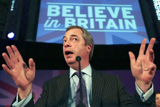 Support for Nigel Farage's Ukip is relatively weak north of the Border at about 3 per cent. Picture: Getty