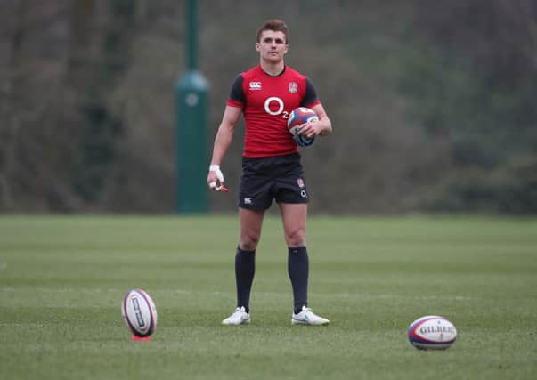 Henry Slade looks on during the England training session held at Pennyhill Park in Bagshot, England. Picture: Getty