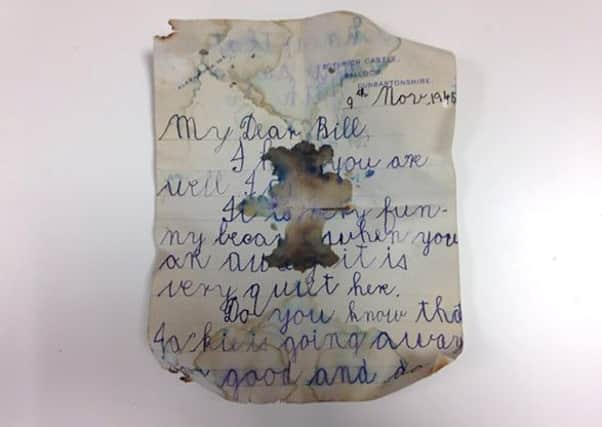 The letter discovered during the conservation work at Blair Castle - the author of which has now been found. Picture: PA