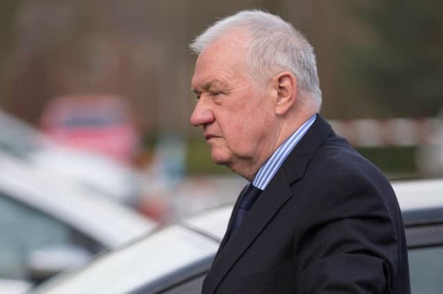 Former chief superintendent David Duckenfield arrives at the inquest yesterday. Picture: LNP