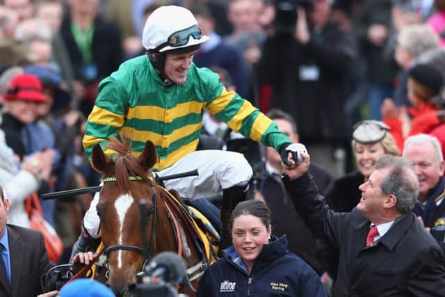 Riding at his last Cheltenham Festival before retiring, great champion Tony McCoy savours his win. Picture: Getty