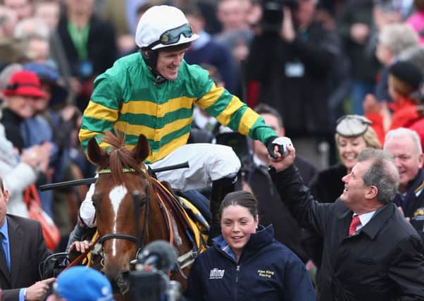 Riding at his last Cheltenham Festival before retiring, great champion Tony McCoy savours his win. Picture: Getty