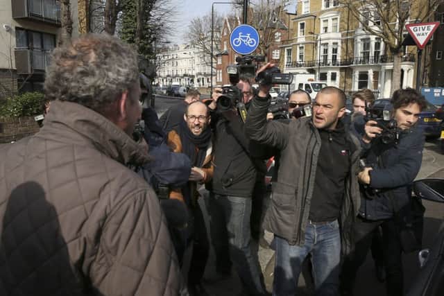 Jeremy Clarkson is confronted by the press. Picture: PA