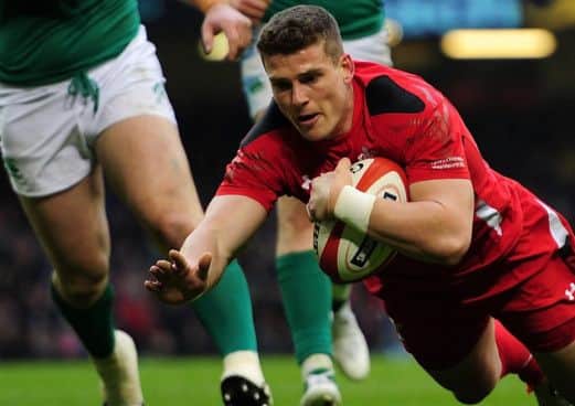 Substitute Scott Williams goes over for Wales try. Picture: Getty Images
