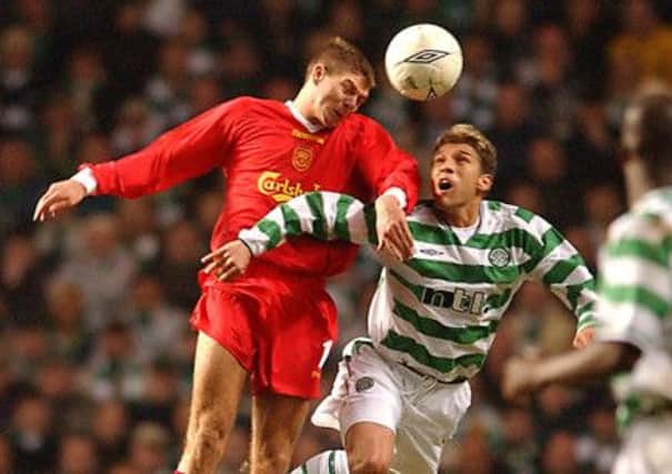 Gerrard playing against Celtic in the UEFA Cup in 2003. Picture: David Moir