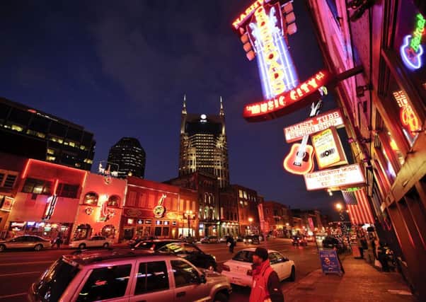 View of Broadway, Nashville, home to lots of live music venues. Picture: PA Photo/Jed DeKalb.