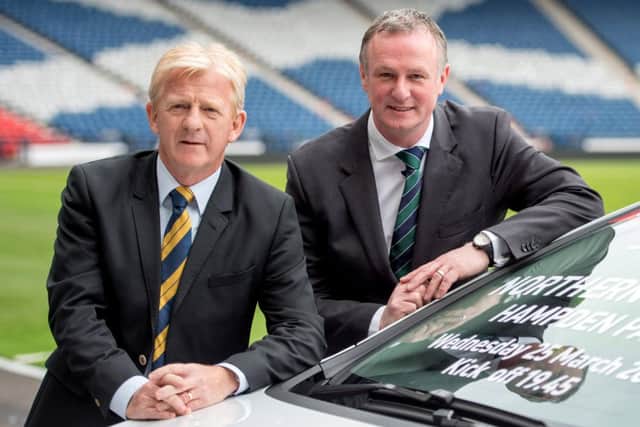 Scotland manager Gordon Strachan, left, and Northern Ireland's Michael ONeill. Picture: SNS