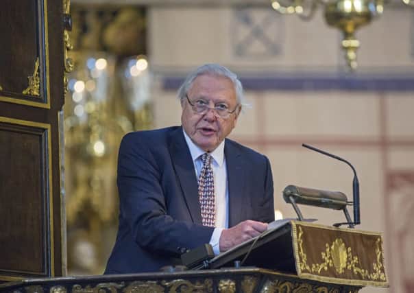 Sir David Attenborough reads from his brother Lord Attenborough's 1994 speech. Picture: Getty
