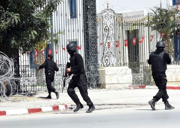 Tunisian security forces secure the area after gunmen attacked Tunis' famed Bardo Museum. Picture: Getty