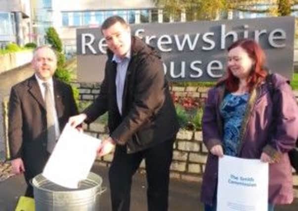 The SNP councillors were filmed burning copies of the Smith Commission report. Picture: Contributed