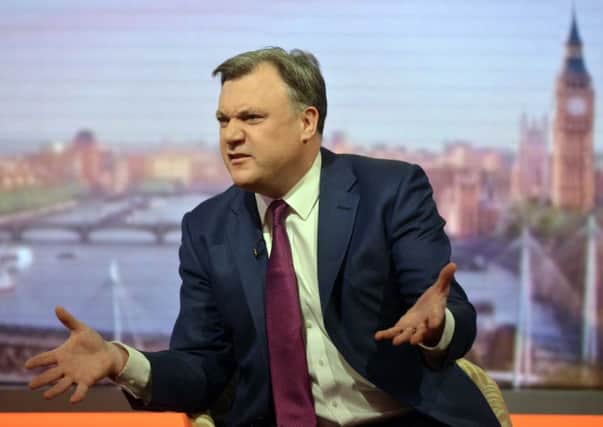 Shadow Chancellor of the Exchequer Ed Balls. Picture: PA/BBC