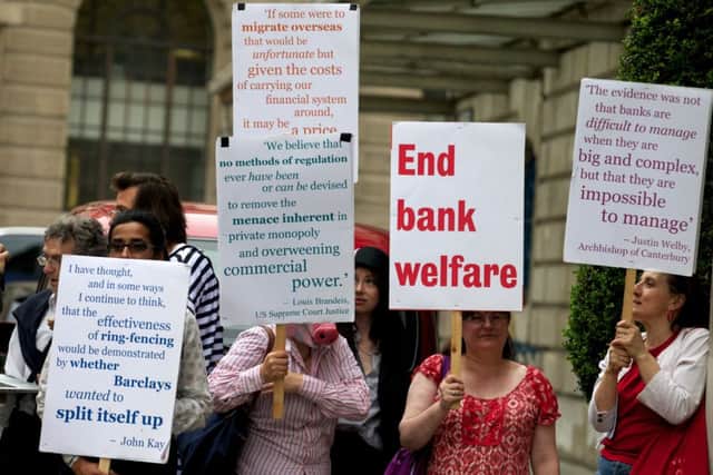 Campaigners welcomed the move to make banks pay more but said the rise was not enough. Picture: AFP/Getty