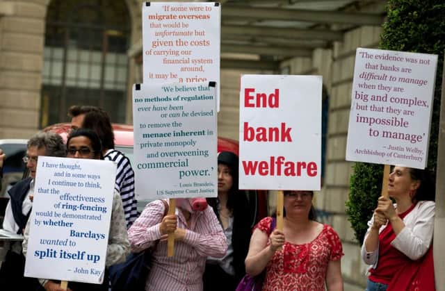 Campaigners welcomed the move to make banks pay more but said the rise was not enough. Picture: AFP/Getty