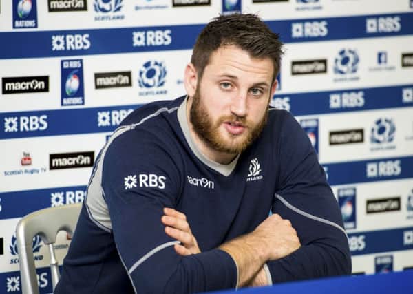 Scotland wing Tommy Seymour speaks to the press. Picture: SNS