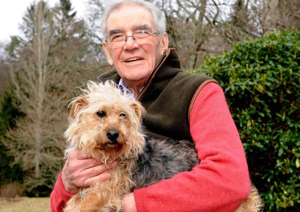 Frans ten Bos at his Angus home with dog Izzy. Picture: Lisa Ferguson
