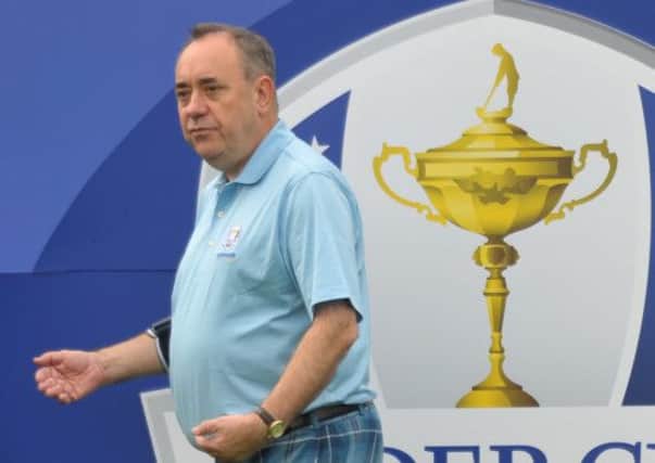 Alex Salmond at Gleneagles for the Ryder Cup. Picture: Jane Barlow