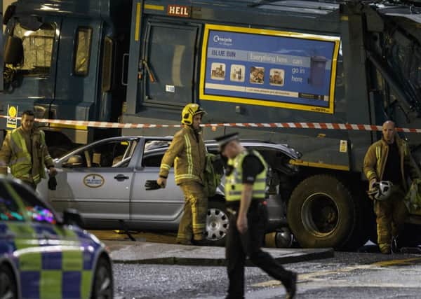 The aftermath of the crash in George Square. Pic: Robert Perry