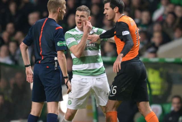 Anthony Stokes was sent off for an altercation with Paton during Wednesday's match. Picture: SNS
