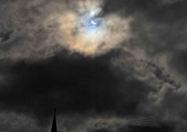 The eclipse of the sun viewed from Orchard Brae House. Picture: Roger Jonathan