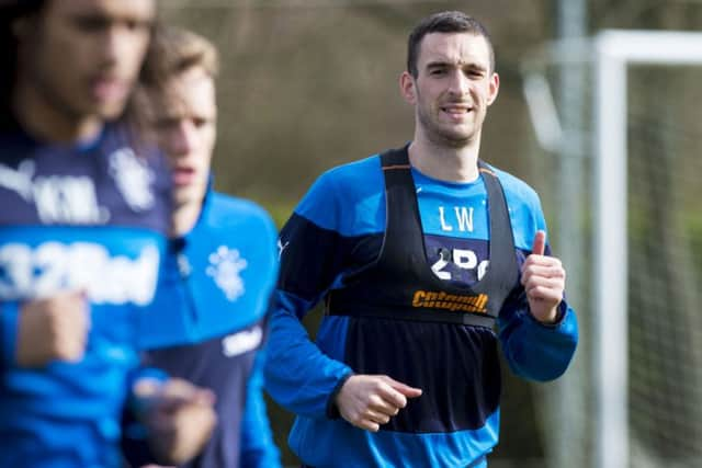 Rangers' Lee Wallace trains ahead of his team's next game. Picture: SNS