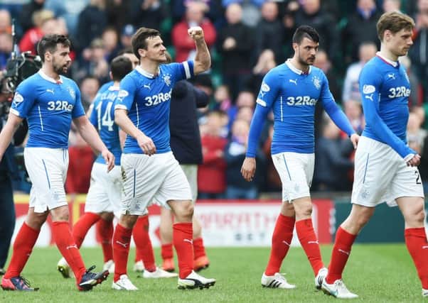 Rangers' Lee McCulloch celebrates his side's win. picture: SNS