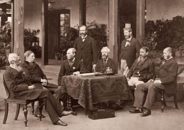 The British governors of India under the Raj convene at Simla in 1875. Picture: Getty