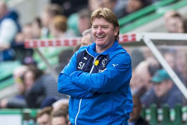 Stuart McCall is all smiles as he gets his first win as Rangers manager. Picture: TSPL